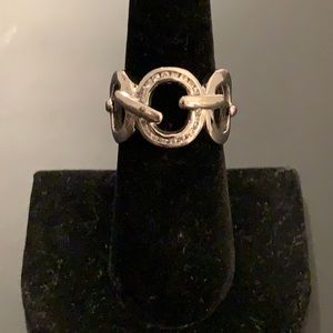 Stainless Steel ring, clear CZ